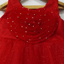 Load image into Gallery viewer, Red Flower Party Dress With Booties &amp; Headband
