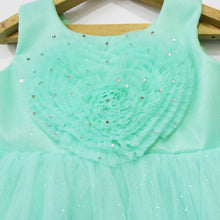 Load image into Gallery viewer, Green Flower Party Dress With Booties &amp; Headband
