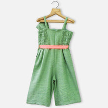 Load image into Gallery viewer, Green &amp; Blue Sleevless Jumpsuit With Belt
