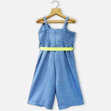 Load image into Gallery viewer, Green &amp; Blue Sleevless Jumpsuit With Belt
