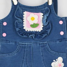Load image into Gallery viewer, Pink Full Sleeves T-Shirt With Blue Denim Dungaree
