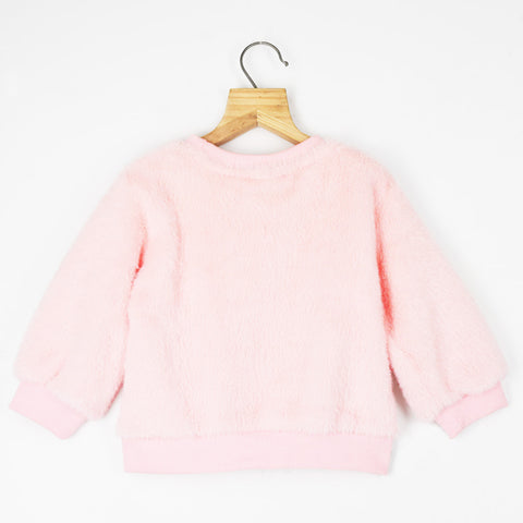 Pink Fluffy Jumper With Matching Sling Bag