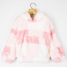 Load image into Gallery viewer, Pink Fur Hooded Top With Kangaroo Pocket
