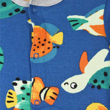 Load image into Gallery viewer, Blue Fish Theme Half Sleeves Cotton Romper
