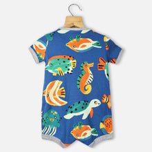 Load image into Gallery viewer, Blue Fish Theme Half Sleeves Cotton Romper
