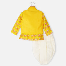 Load image into Gallery viewer, Yellow Camel Theme Nehru Jacket With Kurta &amp; Dhoti
