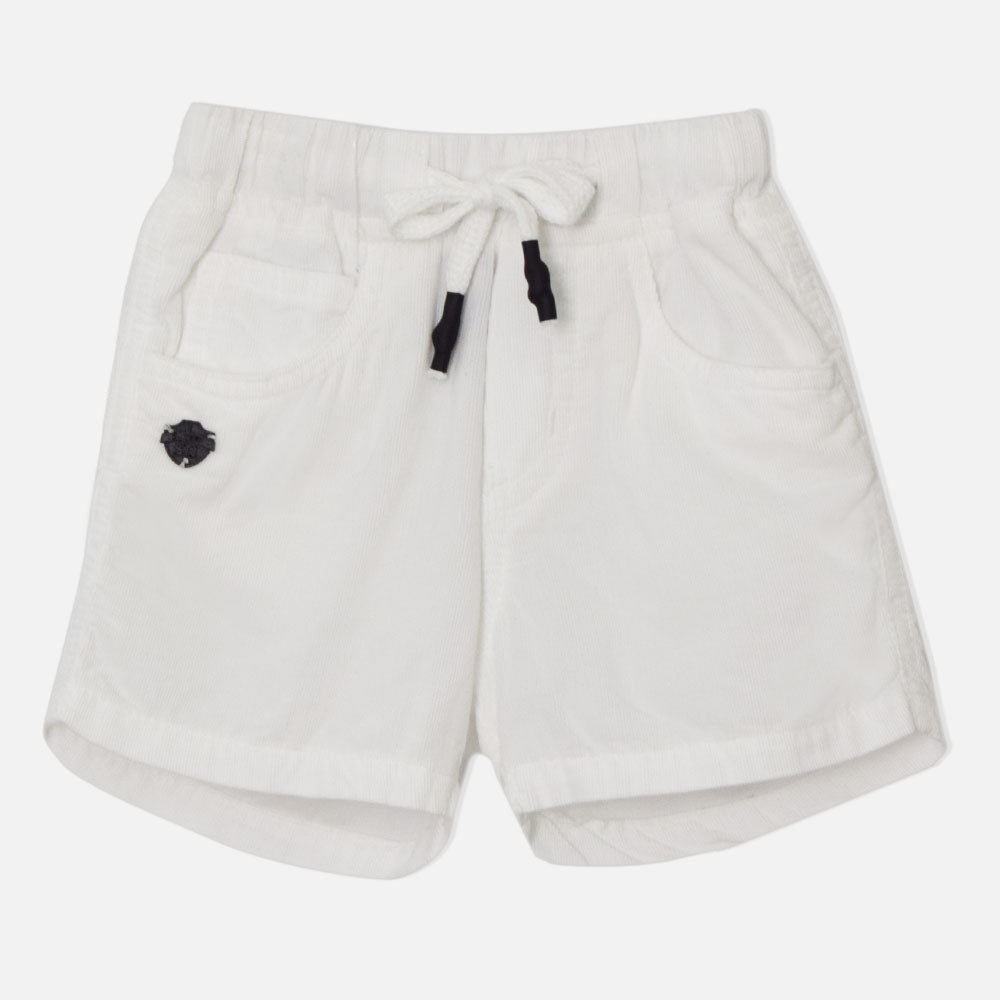 White Elaticated Waist Cotton Shorts