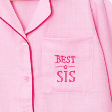 Load image into Gallery viewer, Pink Best Sis On Pocket Nightwear
