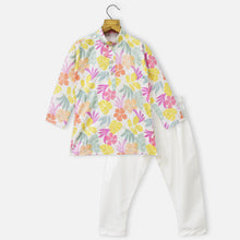 Load image into Gallery viewer, Colorful Tropical Printed Kurta With White Pajama
