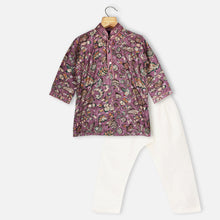 Load image into Gallery viewer, Purple Tropical Printed Full Sleeves Kurta With Pajama
