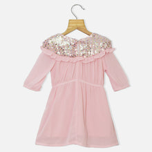 Load image into Gallery viewer, Pink Sequins Embellished A-Line Dress
