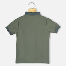 Load image into Gallery viewer, Grey &amp; Green Half Sleeves Polo T-Shirt

