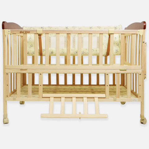 Wooden Cot With Cradle & Mosquito Net