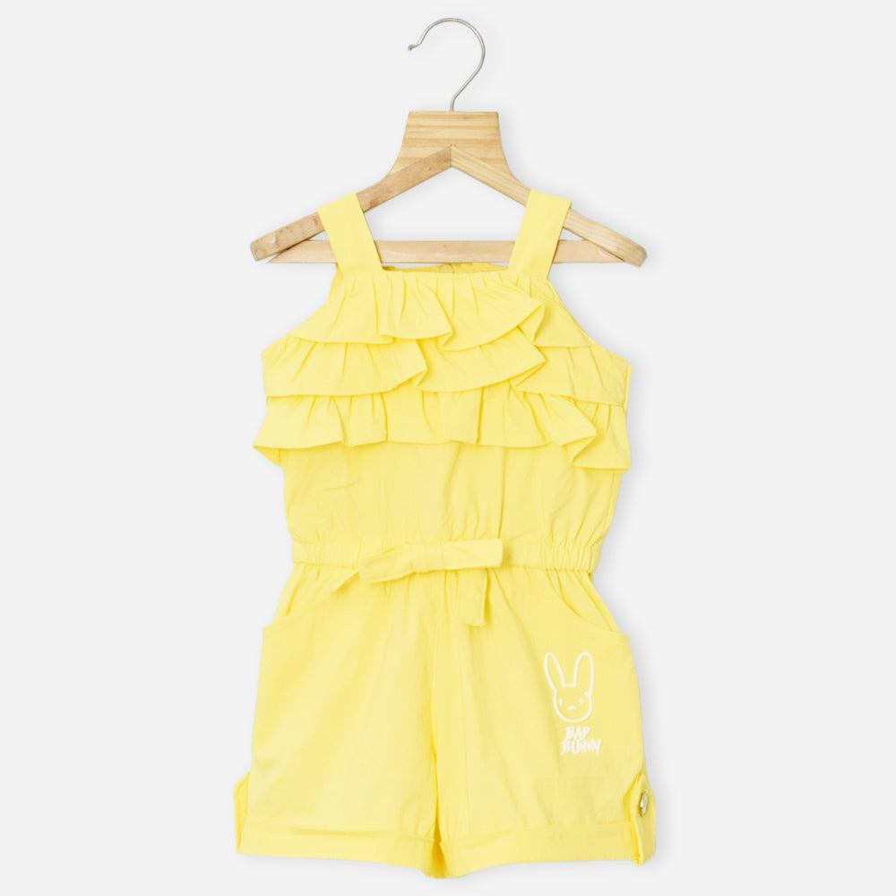 Yellow Layered Sleeveless Jumpsuit