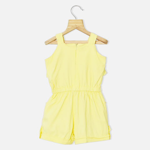 Yellow Layered Sleeveless Jumpsuit