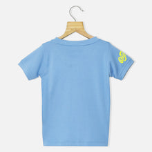 Load image into Gallery viewer, Blue &amp; Peach Half Sleeves T-Shirt

