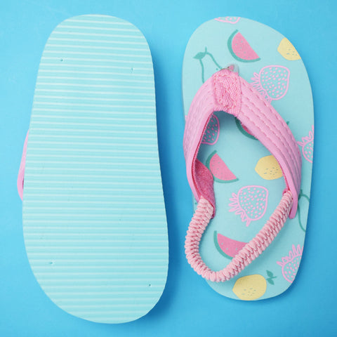 Blue Strawberry Fruit Theme Flip Flop With Back Strap