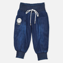 Load image into Gallery viewer, Blue Smocked Waist &amp; Hem Joggers
