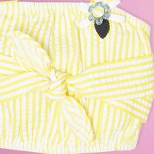 Load image into Gallery viewer, Yellow Striped Skirt &amp; Top With Hat Co-Ord Set
