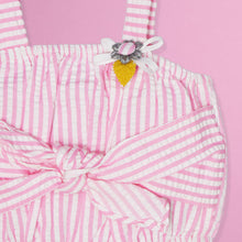 Load image into Gallery viewer, Pink Striped Skirt &amp; Top With Hat Co-Ord Set
