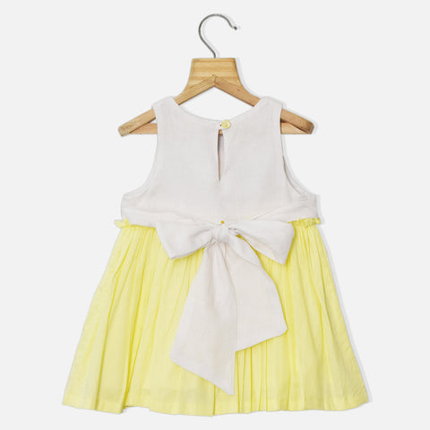 Yellow Unicorn Embroidered Cotton Frock