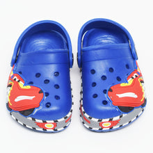 Load image into Gallery viewer, Blue &amp; Black Cars Applique Clogs
