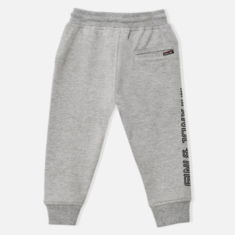 Grey Embroidered Cotton Joggers
