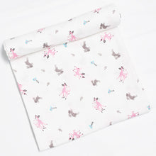 Load image into Gallery viewer, White Animals Printed Muslin Swaddle Baby Blanket
