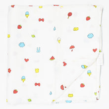Load image into Gallery viewer, White Sun Printed Muslin Swaddle Baby Blanket
