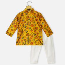 Load image into Gallery viewer, Yellow Geometric Printed Kurta With Ivory Pajama
