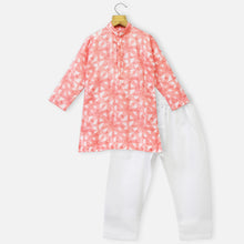 Load image into Gallery viewer, Pink Full Sleeves Kurta With White Pajama
