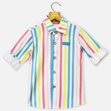 Load image into Gallery viewer, White Striped Full Sleeves Shirt
