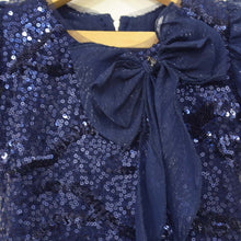 Load image into Gallery viewer, Navy Blue Sequins Embellished Party Dress
