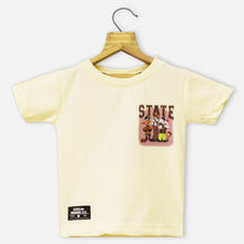 Load image into Gallery viewer, Yellow &amp; Beige Cartoon Theme Short Sleeves T-Shirt
