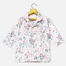 Load image into Gallery viewer, Pink Floral Theme Full Sleeves Night Suit
