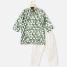 Load image into Gallery viewer, Green Full Sleeves Kurta With Beige Pajama
