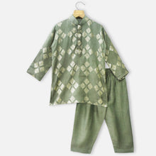 Load image into Gallery viewer, Green Sequins Embellished Kurta With Pajama
