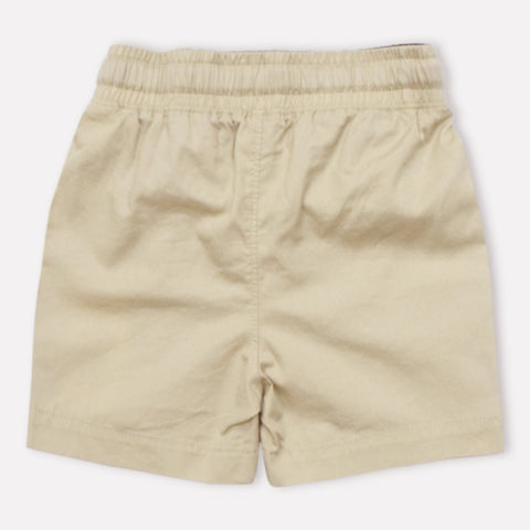 Elasticated Waist Shorts- Beige