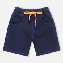 Load image into Gallery viewer, Elasticated Waist Denim Shorts- Navy Blue
