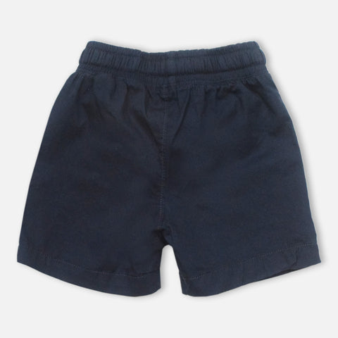 Elasticated Waist Shorts-Navy Blue