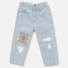 Load image into Gallery viewer, Blue Embroidered Denim Jeans
