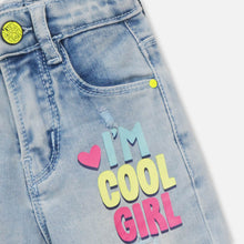 Load image into Gallery viewer, Typographic Printed Denim Jeans- Light &amp; Dark Blue
