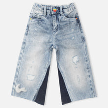 Load image into Gallery viewer, Blue Distressed Raw Hem Jeans
