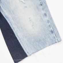 Load image into Gallery viewer, Blue Distressed Raw Hem Jeans
