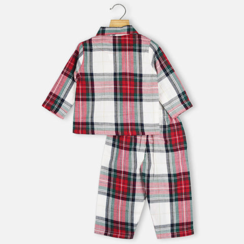 Plaid Checked Full Sleeves Night Suit
