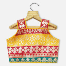 Load image into Gallery viewer, Yellow Crop Top With Embellished Shrug &amp; Skirt
