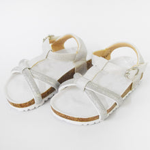 Load image into Gallery viewer, Grey Glitter Straps With Velcro Closure Sandals
