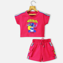 Load image into Gallery viewer, Pink T-Shirt With Shorts Co-Ord Set
