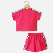 Load image into Gallery viewer, Pink T-Shirt With Shorts Co-Ord Set
