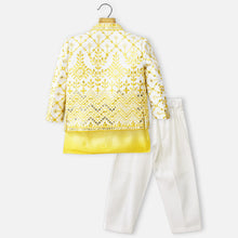 Load image into Gallery viewer, Yellow Sequins Embroidered Jacket With Kurta &amp; Pant
